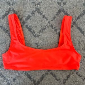 Solid & Striped Elle Fluorescent Orange Bikini Top size Large